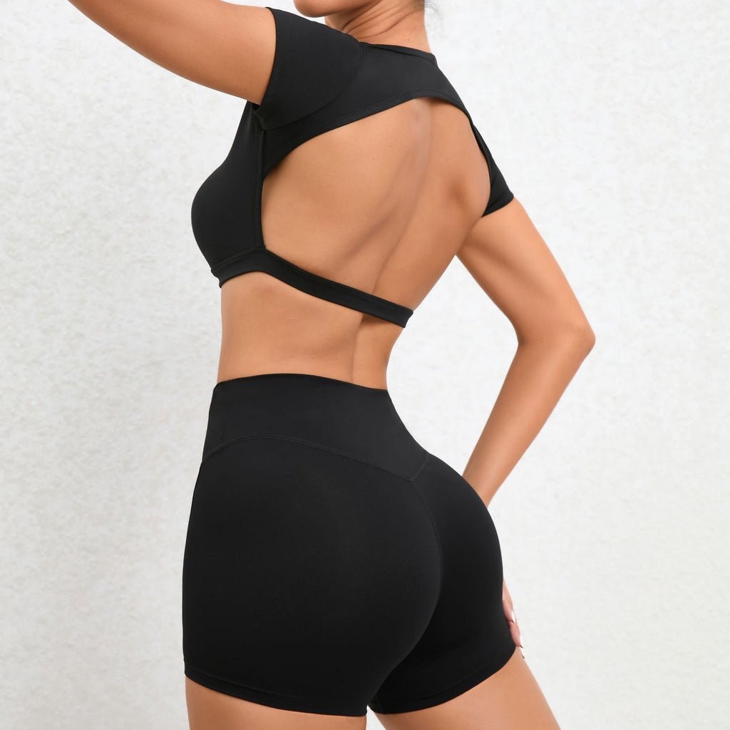 BODYCARVER NO-PAD Backless Sports Outfit Women Buttery Yoga Suit 2 Pcs Fitness Workout Set Wear - BodyCarver