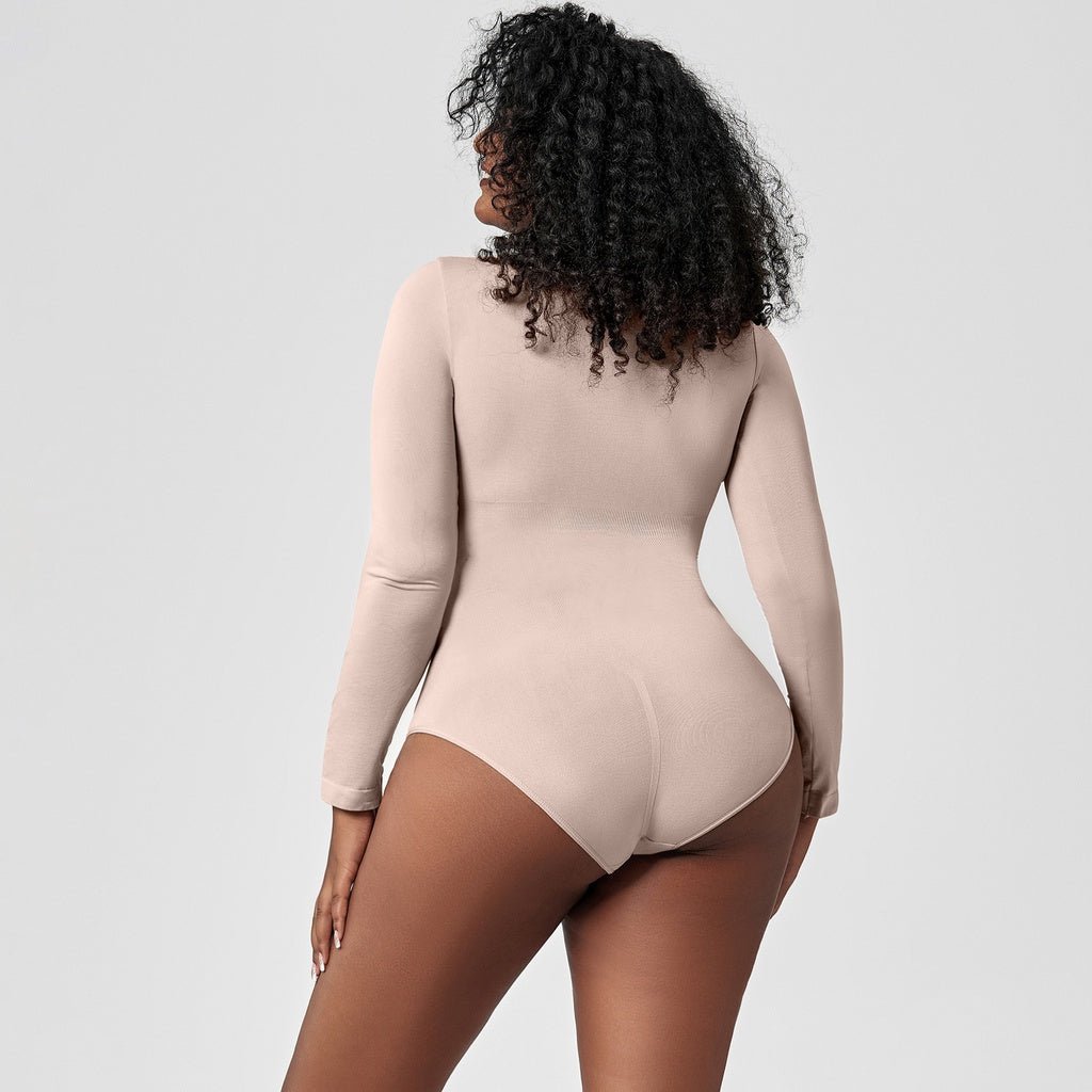 BODYCARVER Shapewear Jumpsuit Women Hip Lifting Corset Romper Underwear Long Sleeve Body Shaper Seamless One-Piece Onesie - BodyCarver