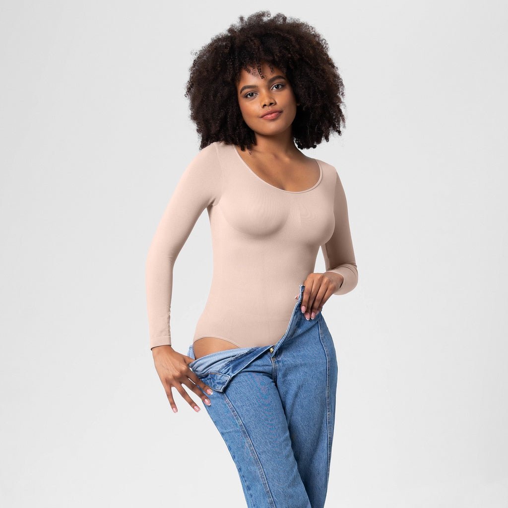 BODYCARVER Shapewear Jumpsuit Women Hip Lifting Corset Romper Underwear Long Sleeve Body Shaper Seamless One-Piece Onesie - BodyCarver