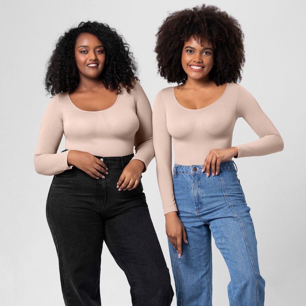 BODYCARVER Shapewear Jumpsuit Women Hip Lifting Corset Romper Underwear Long Sleeve Body Shaper Seamless One-Piece Onesie - BodyCarver