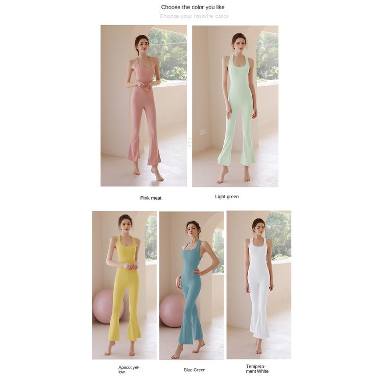 BODYCARVER STYLE Pro Aerial Yoga Jumpsuit Women Cross Beauty Back One-Piece Bodysuit with Pad Dancing Bodycon Tights Fitness Jumpsuit - BodyCarver