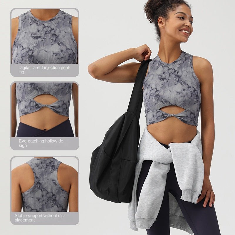 BODYCARVER TIE DYE Sports Bra Women Yoga Fitness Top with Pad Medium-strength Running Workout Vest - BodyCarver