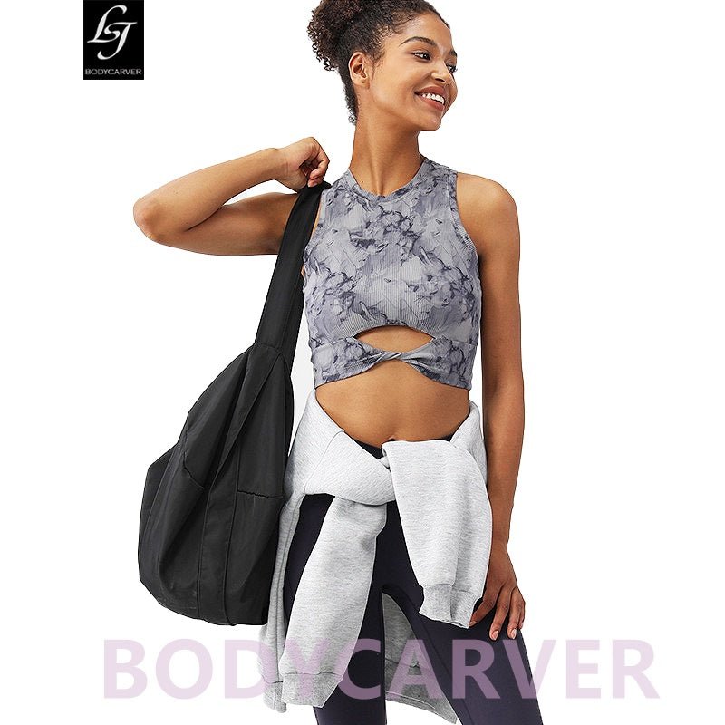 BODYCARVER TIE DYE Sports Bra Women Yoga Fitness Top with Pad Medium-strength Running Workout Vest - BodyCarver
