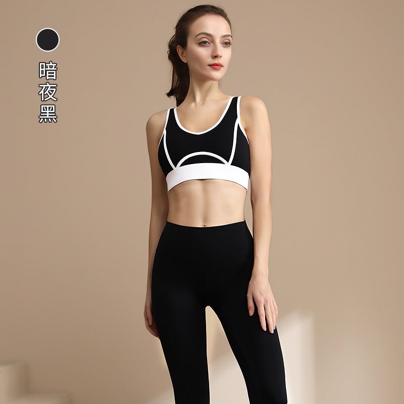 BODYCARVER W Line 2 Piece Sports Wear Set Women High Impact Sports Bra Super Buttery Elastic Yoga Pants Women Yoga Wear Set - BodyCarver