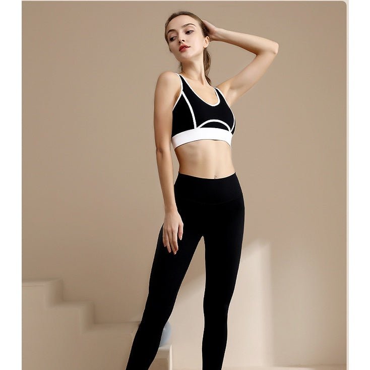 BODYCARVER W Line 2 Piece Sports Wear Set Women High Impact Sports Bra Super Buttery Elastic Yoga Pants Women Yoga Wear Set - BodyCarver