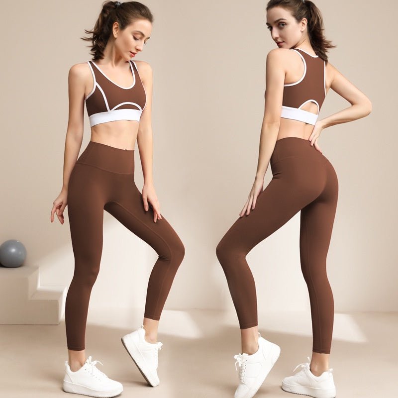 BODYCARVER W Line 2 Piece Sports Wear Set Women High Impact Sports Bra Super Buttery Elastic Yoga Pants Women Yoga Wear Set - BodyCarver