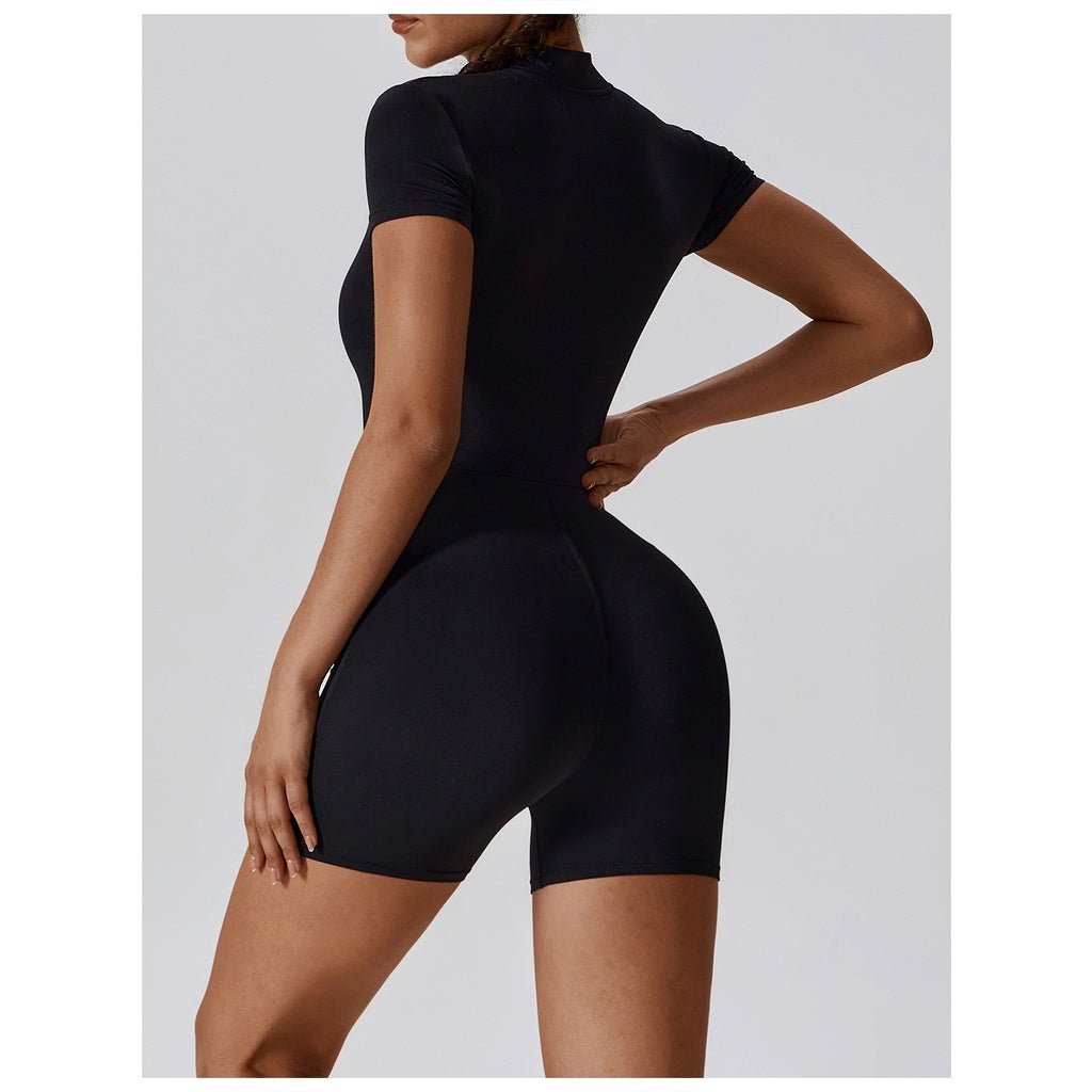 BODYCARVER Zipper Yoga Jumpsuit Women One Piece Build-In Bra Dance Fitness Bodysuits Women Sports Casual Outfit - BodyCarver