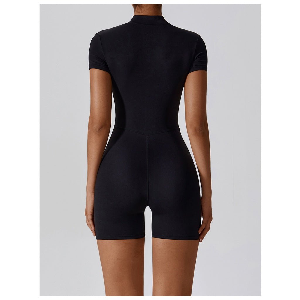 BODYCARVER Zipper Yoga Jumpsuit Women One Piece Build-In Bra Dance Fitness Bodysuits Women Sports Casual Outfit - BodyCarver