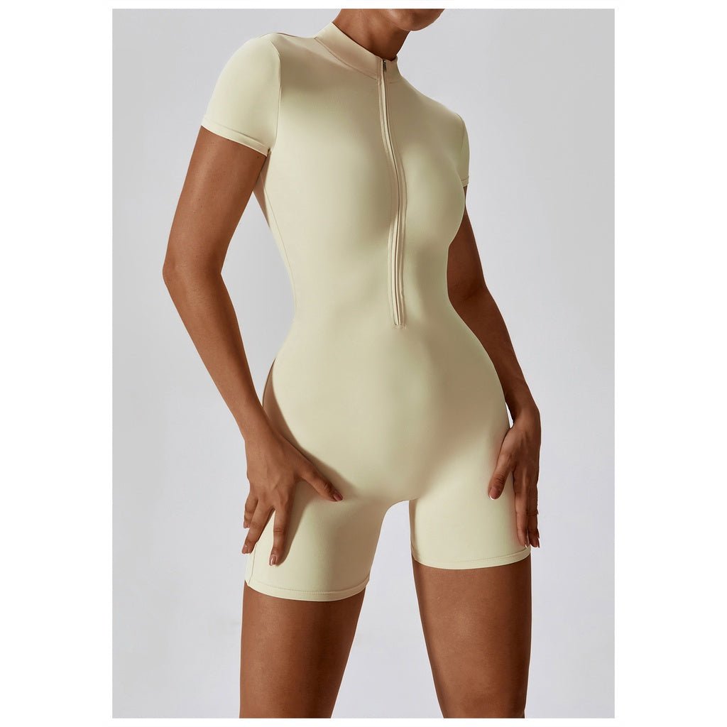 BODYCARVER Zipper Yoga Jumpsuit Women One Piece Build-In Bra Dance Fitness Bodysuits Women Sports Casual Outfit - BodyCarver