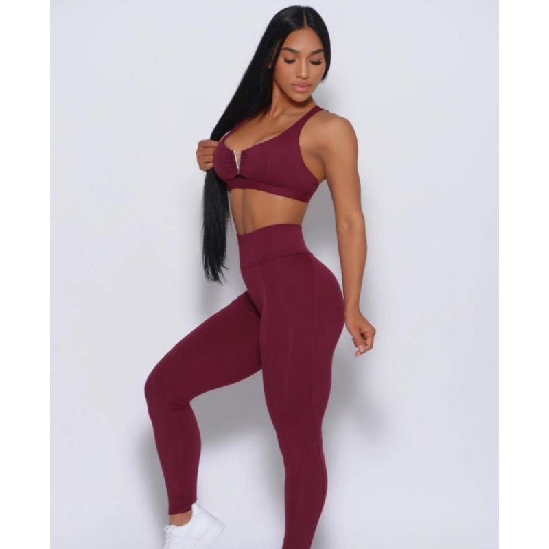 Double Cross Back Sportswear Set Women Activewear Suit Shockproof Sports Bra High Waist Legging Shaping Fitness Trousers Yoga Clothes - BodyCarver
