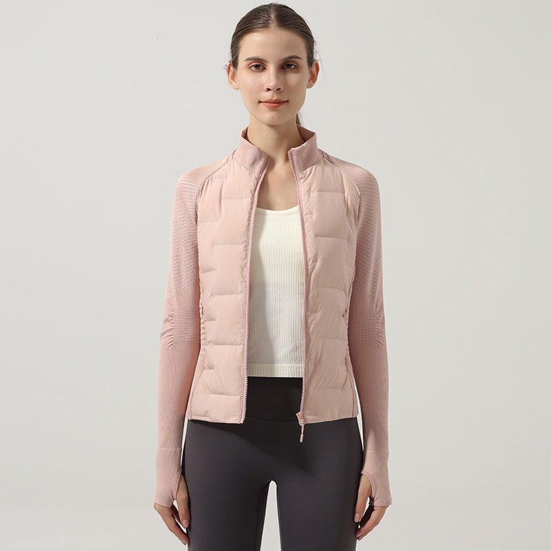 Down Jacket Women Goose Down Warm Outfit Slim-Fit Sports Fitness Jacket - BodyCarver