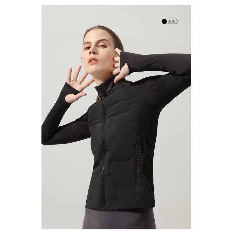 Down Jacket Women Goose Down Warm Outfit Slim-Fit Sports Fitness Jacket - BodyCarver
