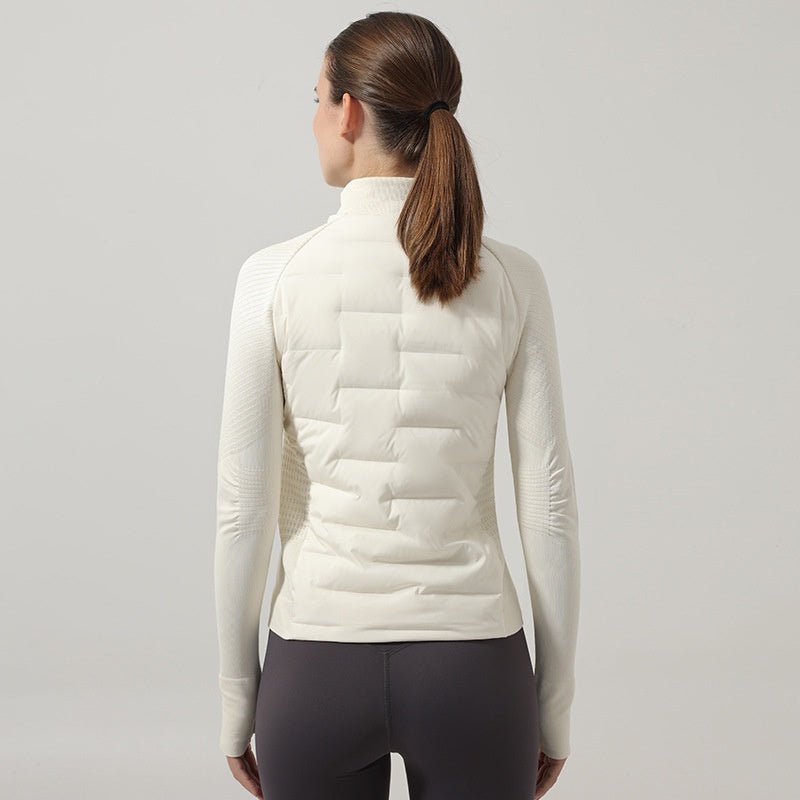 Down Jacket Women Goose Down Warm Outfit Slim-Fit Sports Fitness Jacket - BodyCarver