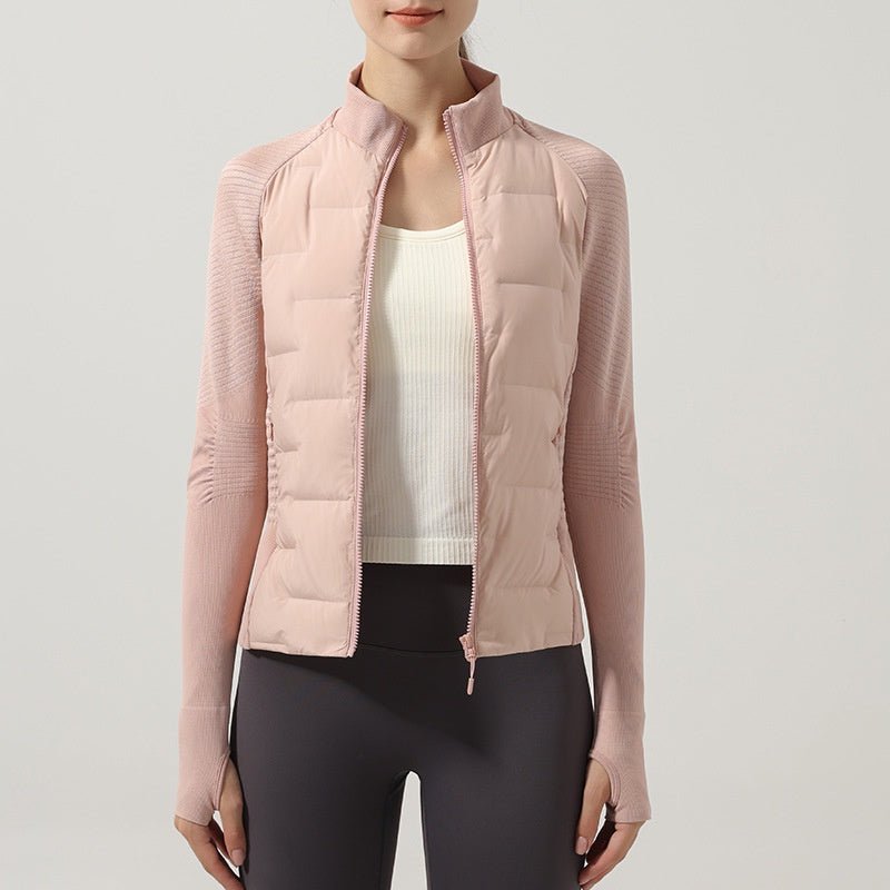 Down Jacket Women Goose Down Warm Outfit Slim-Fit Sports Fitness Jacket - BodyCarver