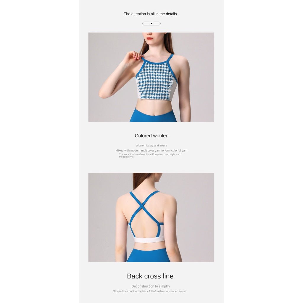 FELT 2 Piece Sports Wear Set Women Woolen Texture Yoga Top with Pad High Elastic Sports Pants Yoga Fitness Suit - BodyCarver