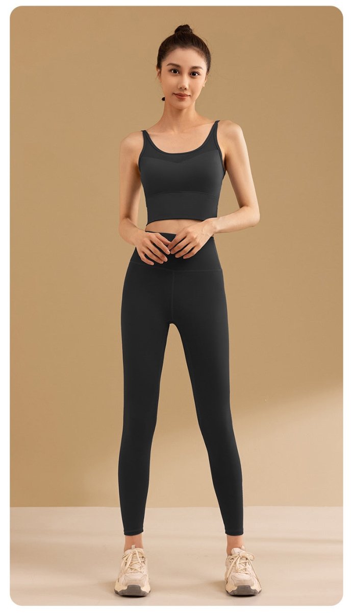 Mesh Back Sports Yoga Camisole Women OOTD Padded Quick-Drying Sports Bra Underwear Shockproof High Strength Running Workout Vest - BodyCarver