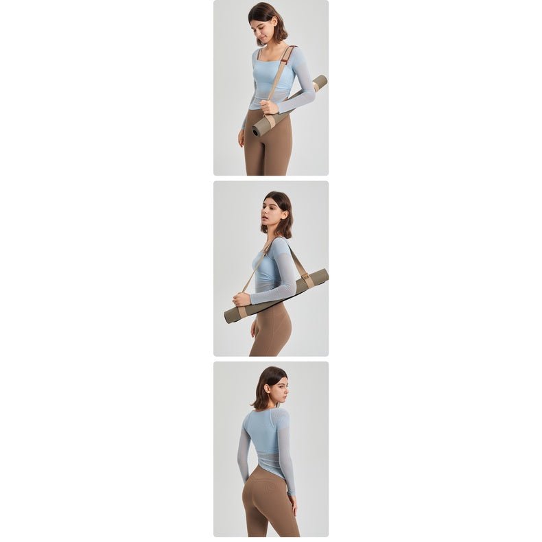 OOTD Mesh Long Sleeve Top Women Fake Two-Piece Fixed Cup Sports YogaT-shirt - BodyCarver